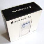iPod mini plus hp retail box showing the co-branded Apple and HP packaging from 2004
